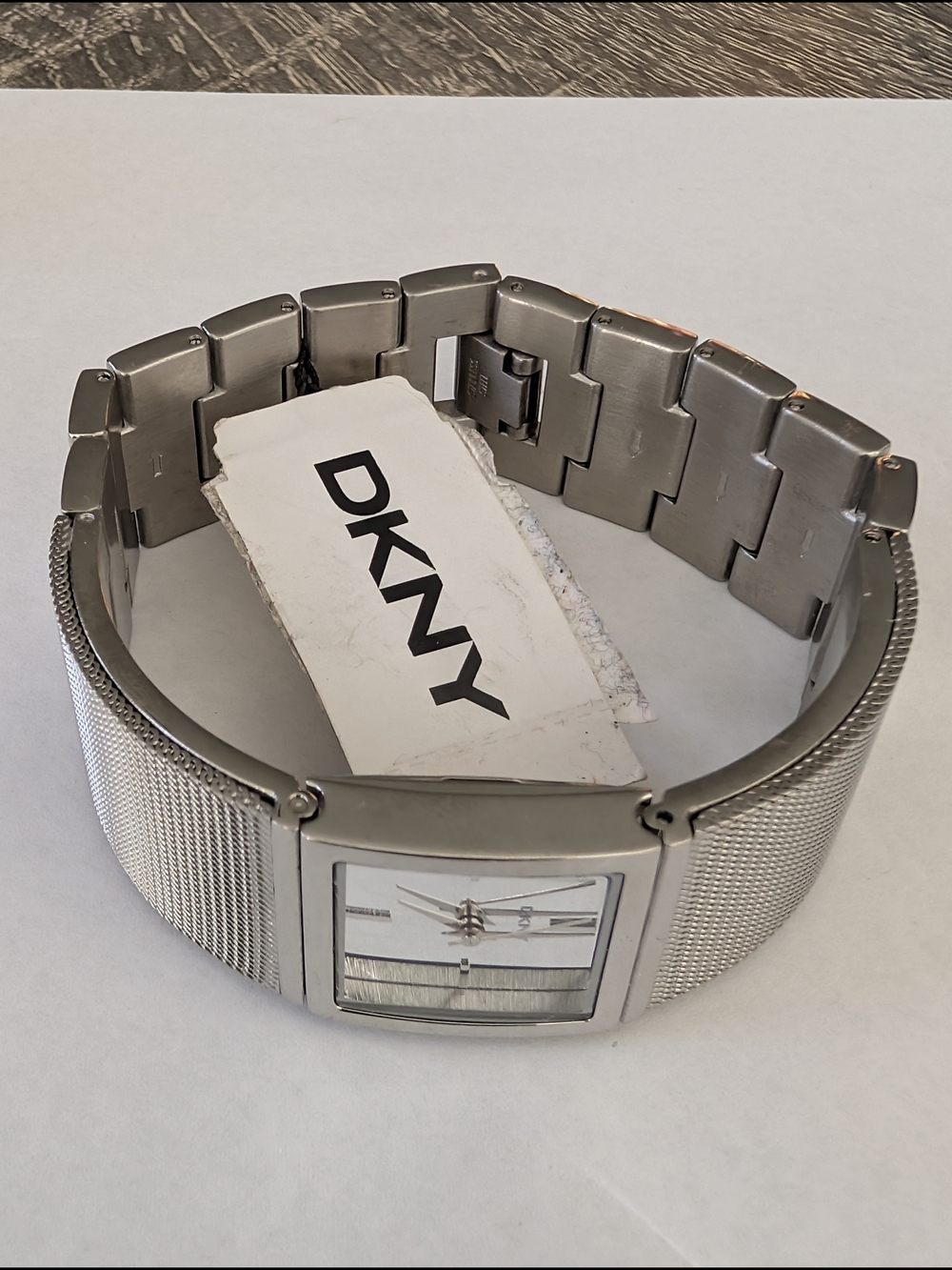 DKNY vintage Silver Mesh Strap Watch. Brand new with tags.